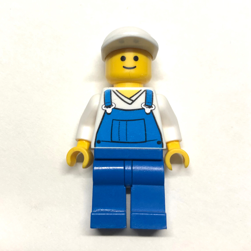 Torse blanc, salopette bleue, casquette blanche (White Torso, Blue Overall, White Cap)
