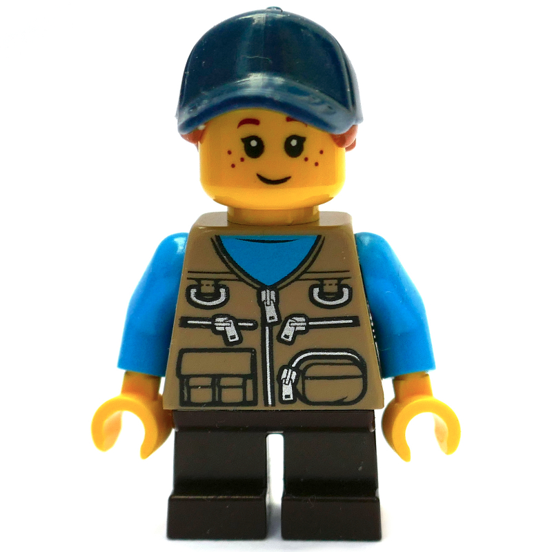 Enfant, torse beige foncé, jambes brun foncé, chapeau bleu foncé (Kid, Dark Tan Torso, Dark Brown Legs, Dark Blue Hat)