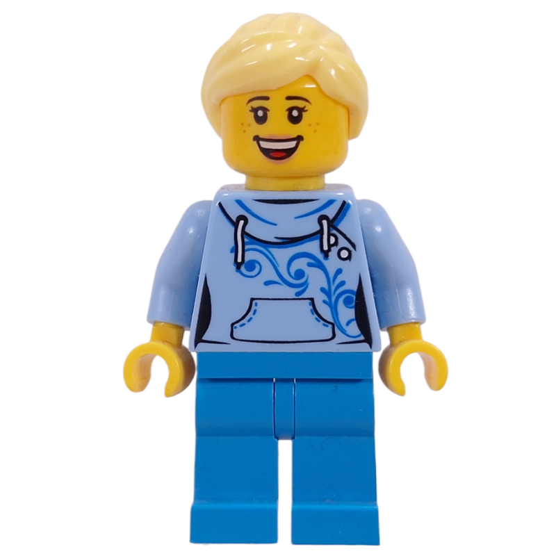 Torse bleu clair vif, jambes azur foncé, cheveux jaune clair vif (Bright Light Blue Torso, Dark Azure Legs, Bright Light Yellow Hair)