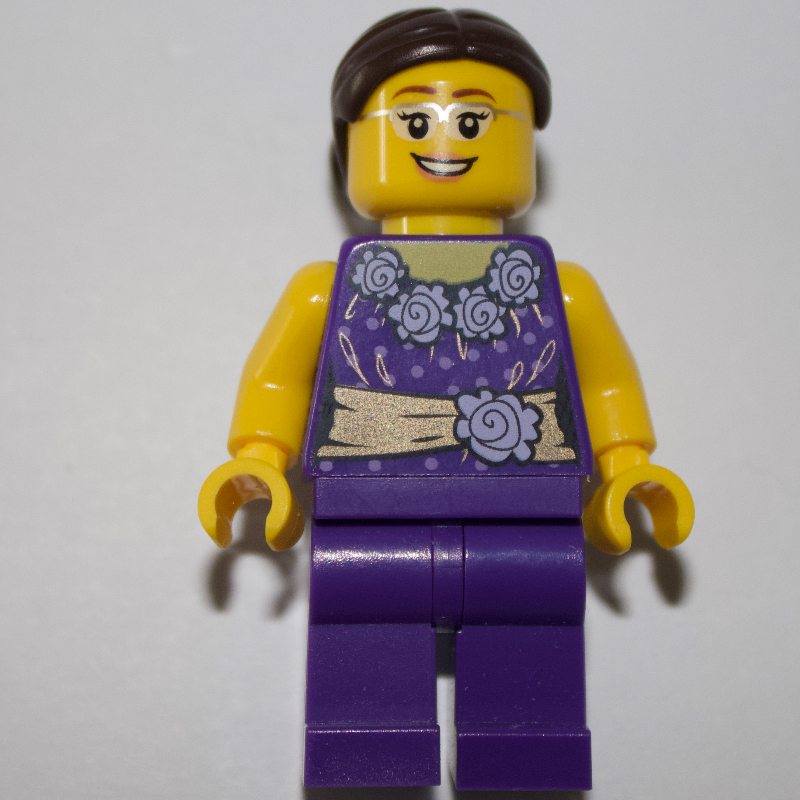 Torse pourpre foncé, jambes pourpre foncé, cheveux brun foncé (Dark Purple Torso, Dark Purple Legs, Dark Brown Hair)