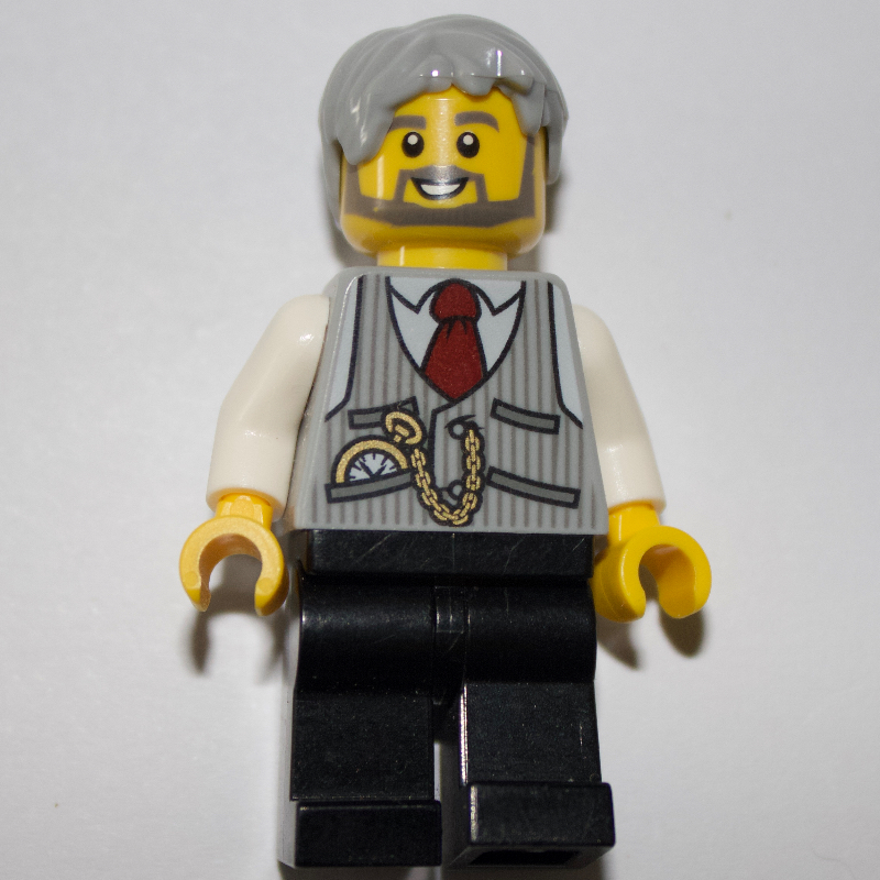 Veste torse gris bleuté clair, jambes noires, cheveux gris bleuté clair, 3626cpr0388 (Light Bluish Grey Torso Jacket, Black Legs, Light BLuish Grey Hair, 3626cpr0388)