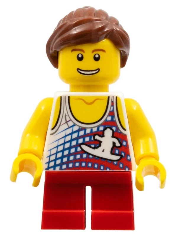 Enfant, torse blanc, jambes rouges, cheveux brun rougeâtre (Kid, White Torso, Red Legs, Reddish Brown Hair)