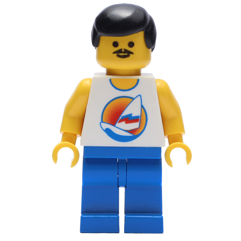 Torse blanc, jambes bleues, cheveux noirs (White Torso, Blue Legs, Black Hair)