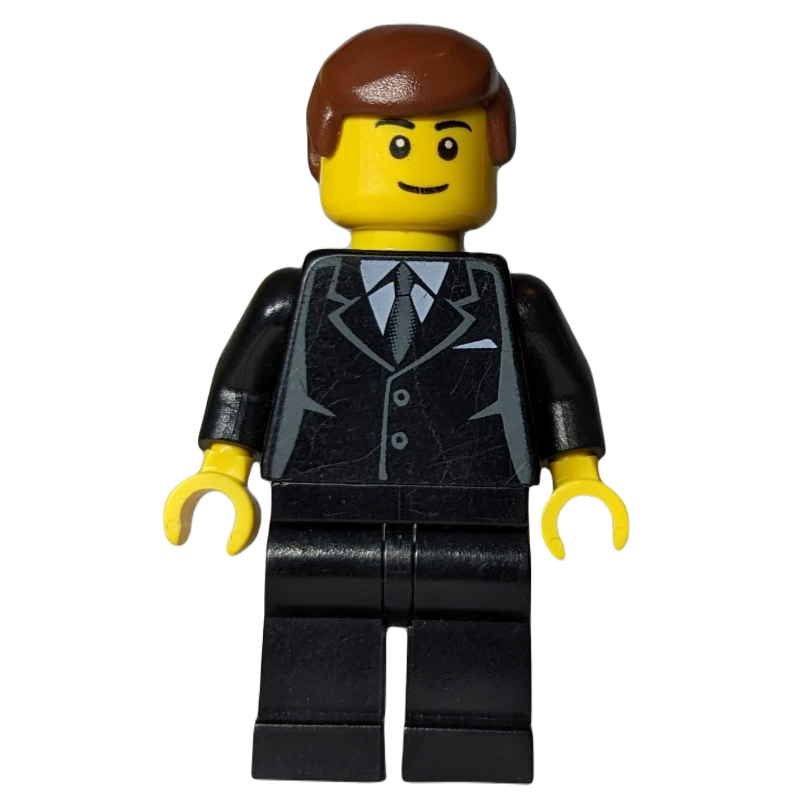Costume torse noir, jambes noires, cheveux brun rougeâtre (Black Torso Suit, Black Legs, Reddish Brown Hair)