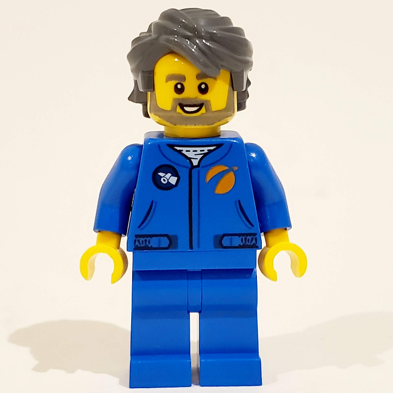 Astronaute - torse bleu et jambes, cheveux gris bleuté foncé (Astronaut - Blue Torso and Legs, Dark Bluish Grey Hair)