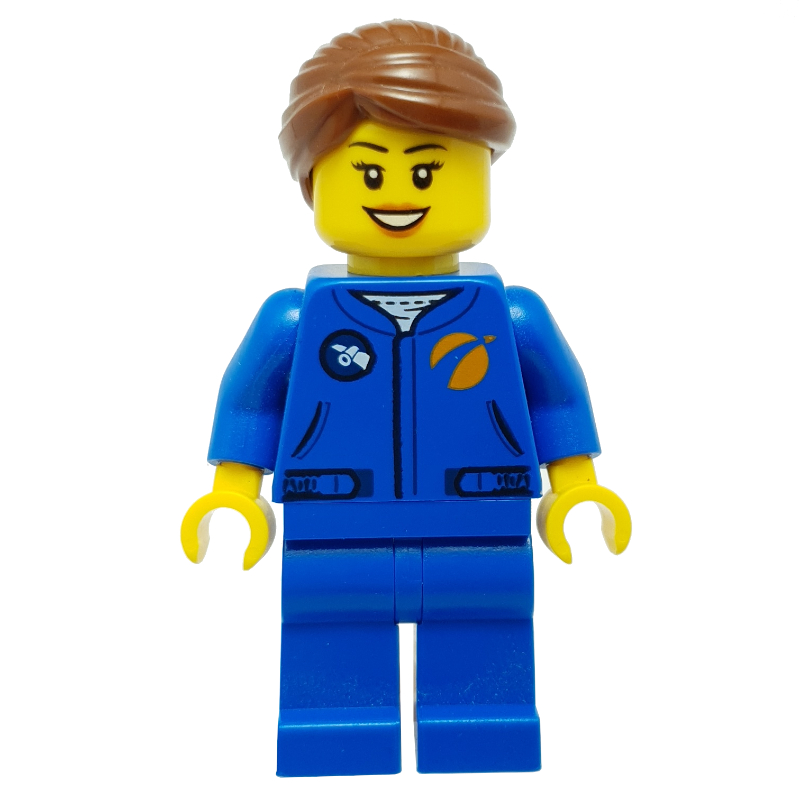 Astronaute - torse et jambes bleus, cheveux brun rougeâtre (Astronaut - Blue Torso and Legs, Reddish Brown Hair)