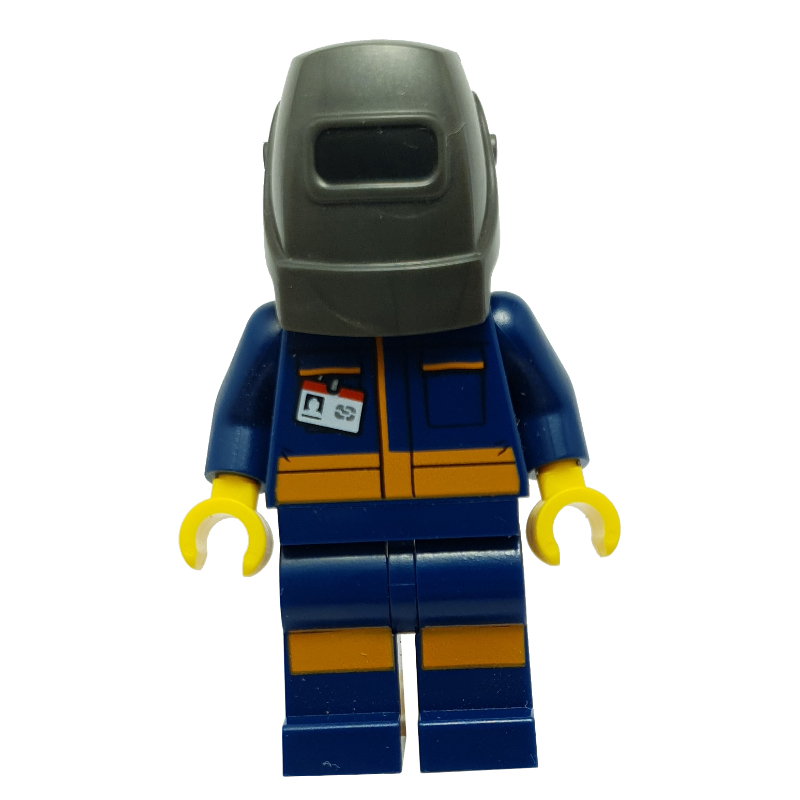 Technicien - torse bleu foncé, jambes bleu foncé, masque de soudage (Technician - Dark Blue Torso, Dark Blue Legs, Welding Mask)