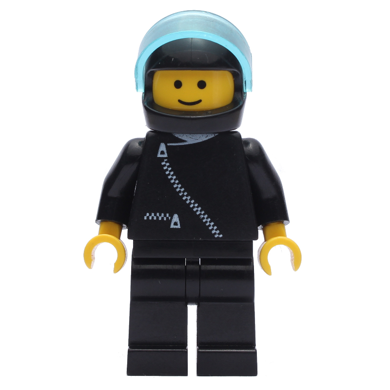Pilote de course, veste noire avec fermeture à glissière, casque noir avec visière (3626b tête) (Racer, Black Jacket with Zipper, Black Helmet with Visor (3626b Head))