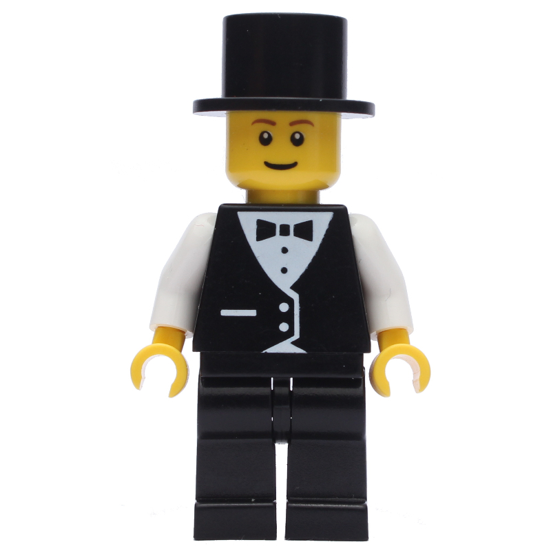 Marié, tenue noire, chapeau haut de forme noir (Groom, Black Suit, Black Top Hat)