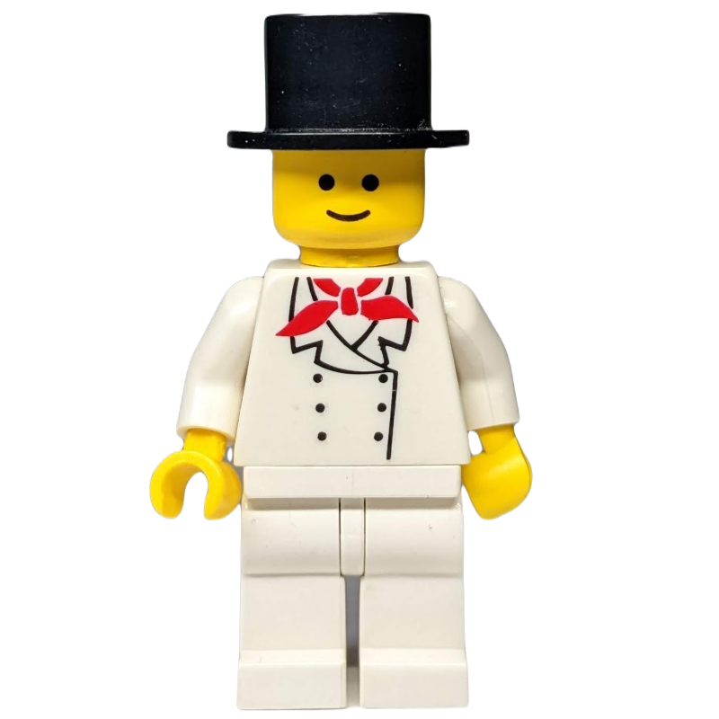 Cuisinier, foulard rouge, jambes blanches, chapeau haut de forme (Chef, Red Neckerchief, White Legs, Top Hat)