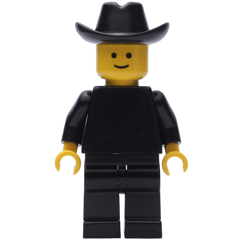 Homme, uni noir, chapeau de cowboy noir (Man, Plain Black, Black Cowboy Hat)