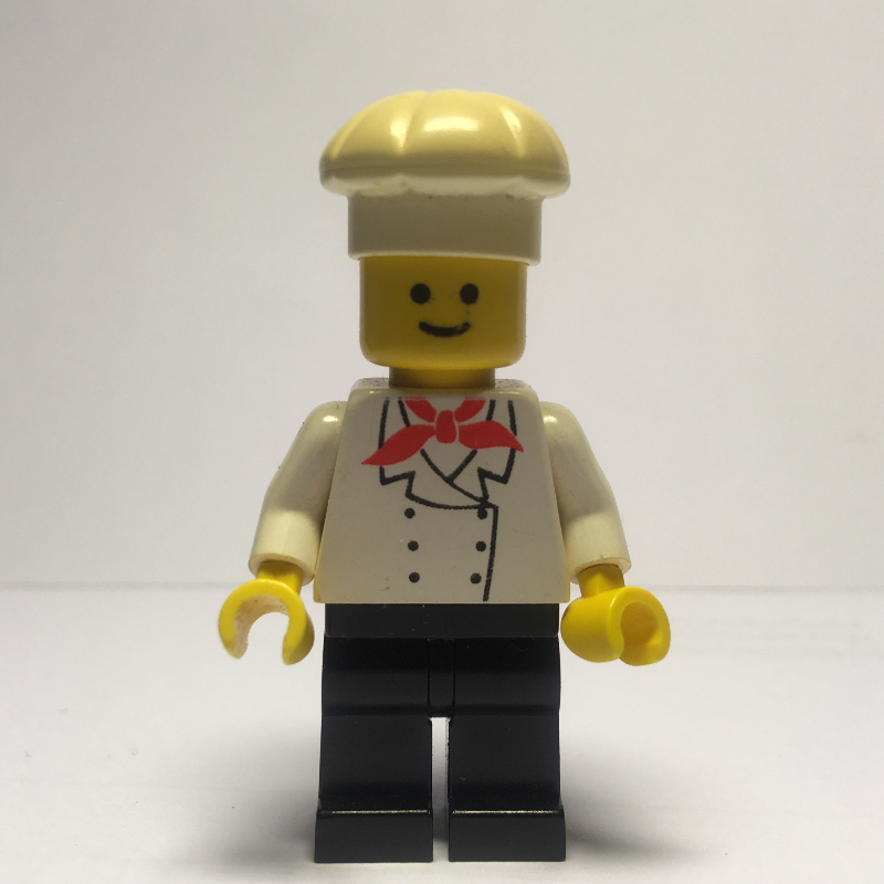 Cuisinier, foulard rouge, jambes noires (3626a tête) (Chef, Red Neckerchief, Black Legs (3626a Head))