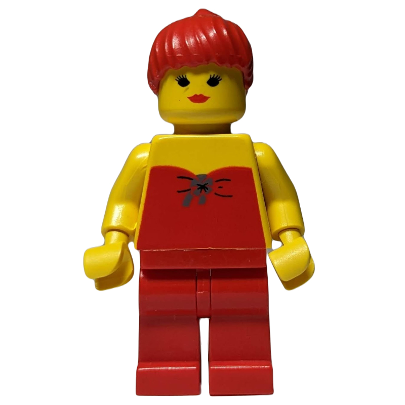 Femme, licol rouge, jambes rouges, cheveux rouges (Woman, Red Halter Top, Red Legs, Red Hair)