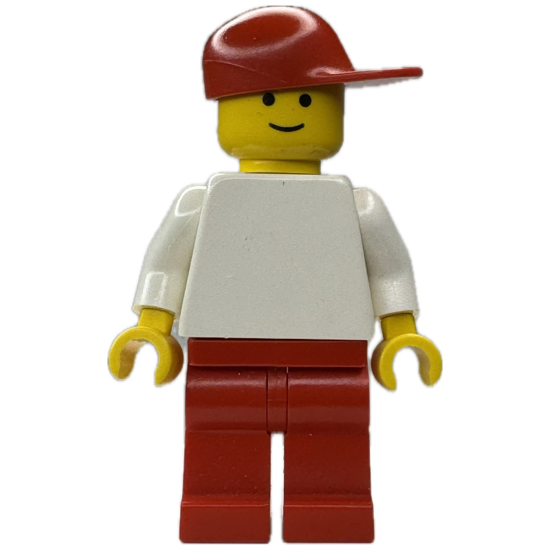 Homme, torse blanc, jambes rouges, casquette rouge (3626a tête) (Man, White Torso, Red Legs, Red Cap (3626a Head))