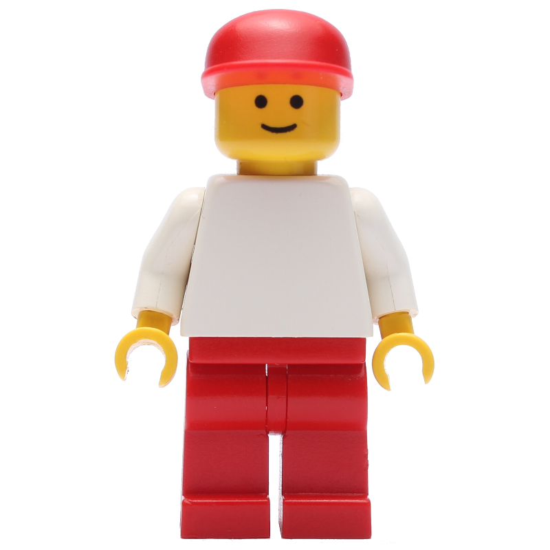 Homme, torse blanc, jambes rouges, casquette rouge (3626b tête) (Man, White Torso, Red Legs, Red Cap (3626b Head))