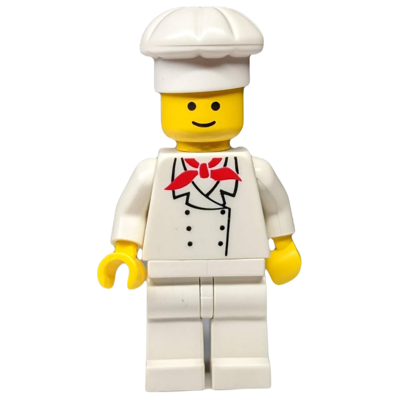 Cuisinier, foulard rouge, jambes blanches (3626b tête) (Chef, Red Neckerchief, White Legs (3626b Head))
