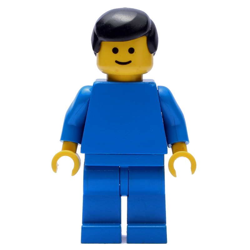 Homme, bleu uni, cheveux noirs (Man, Plain Blue, Black Hair)
