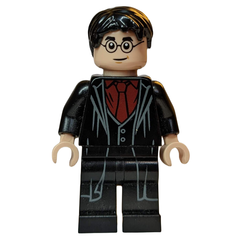 Harry Potter, longues robes avec des plis sur la chemise et la cravate rouge foncé (Harry Potter, Long Robes with Pleats over Dark Red Shirt and Tie)