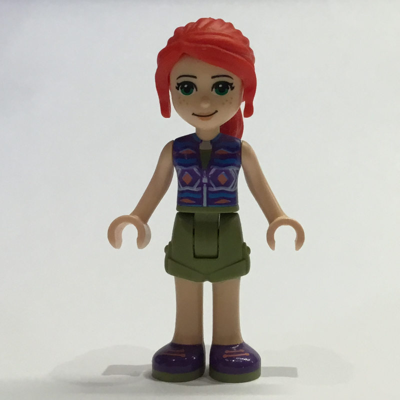 Mia — haut pourpre foncé, jupe vert olive (Mia - Dark Purple Top, Olive Green Skirt)