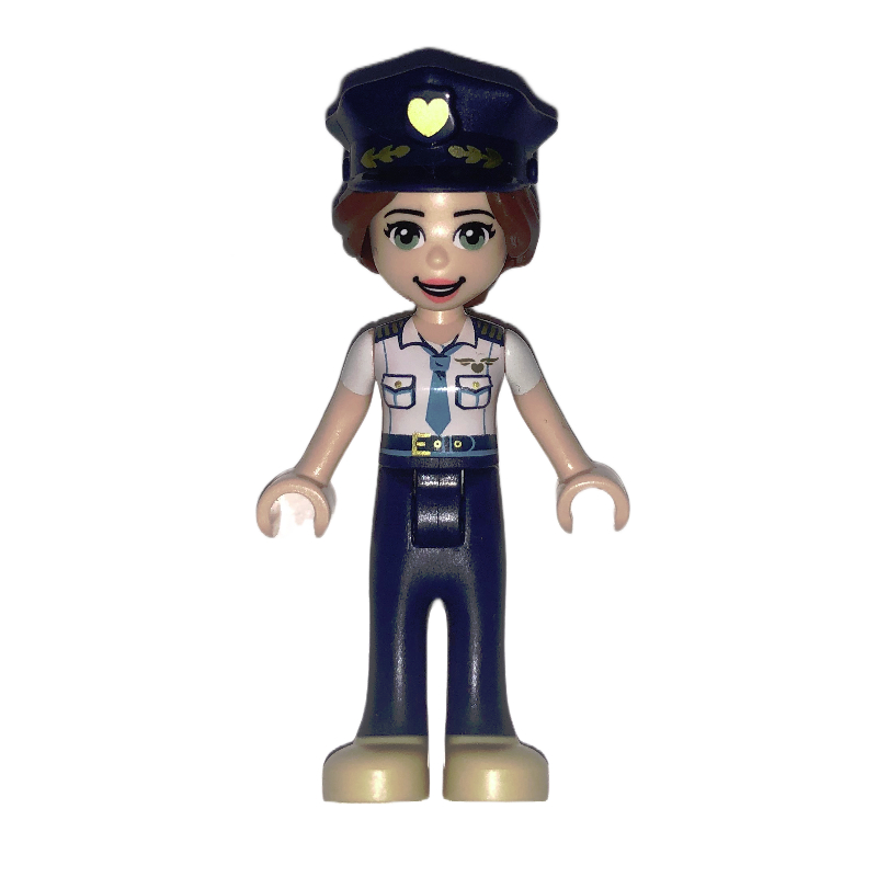 Ashley - chemise blanche, pantalon bleu foncé, chapeau bleu foncé (Ashley - White Shirt, Dark Blue Trousers, Dark Blue Hat)