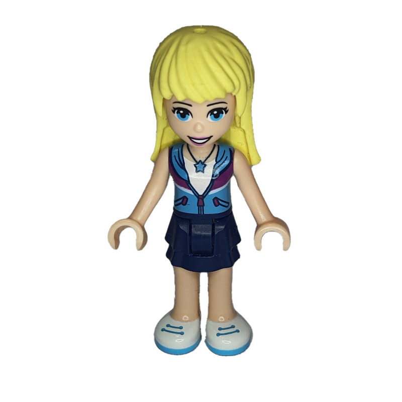 Stephanie — veste azur moyen, jupe bleu foncé (Stephanie - Medium Azure Jacket, Dark Blue Skirt)