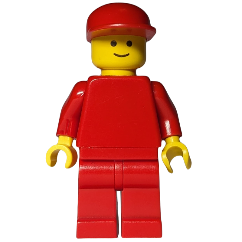 Homme, rouge uni, casquette rouge (Man, Plain Red, Red Cap)