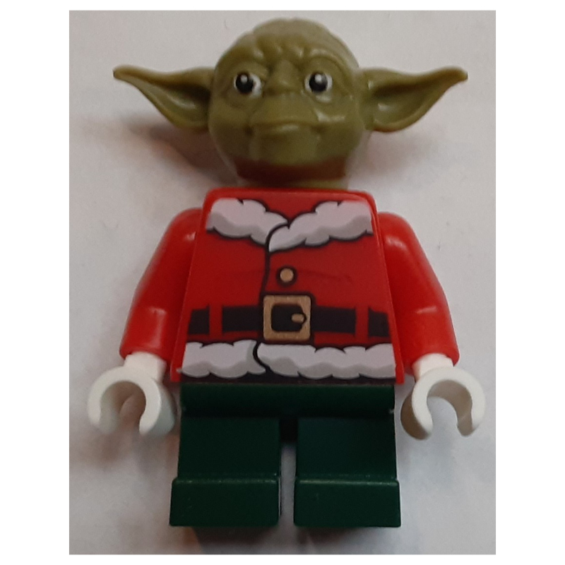 Yoda, tête vert olive, veste santa (Yoda, Olive Green Head, Santa Jacket)