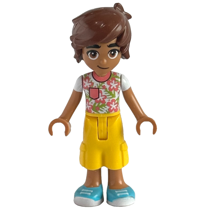 Leo - haut blanc/corail, pantalon jaune (Leo - White/Coral Top, Yellow Pants)