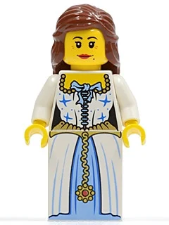 Mariée, robe blanche et bleue (Bride, White and Blue Dress)