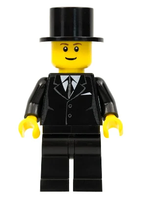 Marié, tenue noire, chapeau haut de forme noir, sourcils brun rougeâtre (Groom, Black Suit, Black Top Hat, Reddish Brown Eyebrows)