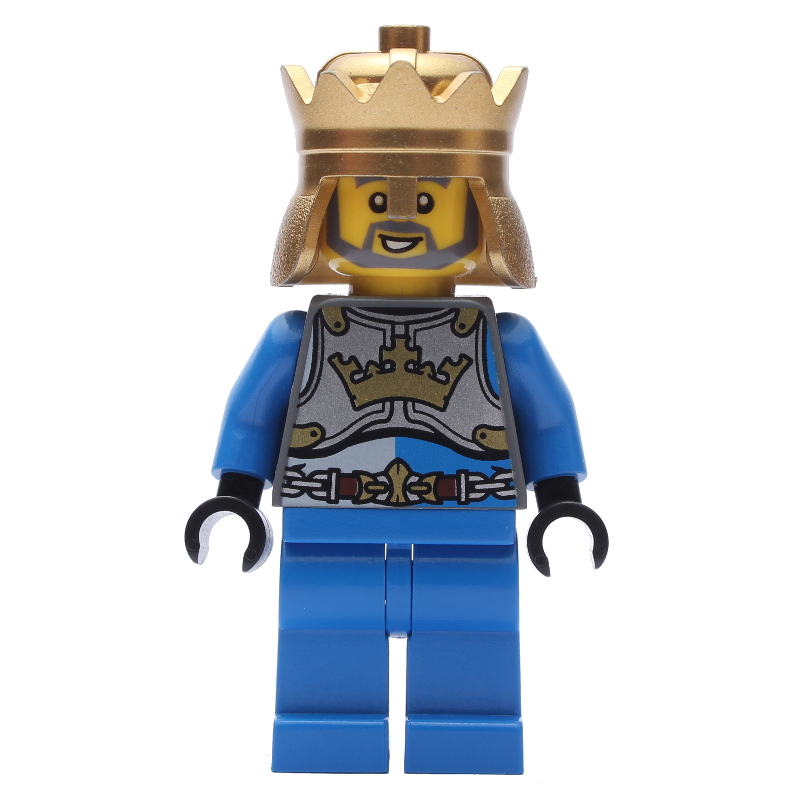 Roi - torse bleu, jambes bleues, couronne dorée (King - Blue Torso, Blue Legs, Gold Crown)