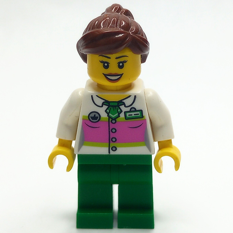Torse blanc, jambes vertes, cheveux brun rougeâtre (White Torso, Green Legs, Reddish Brown Hair)