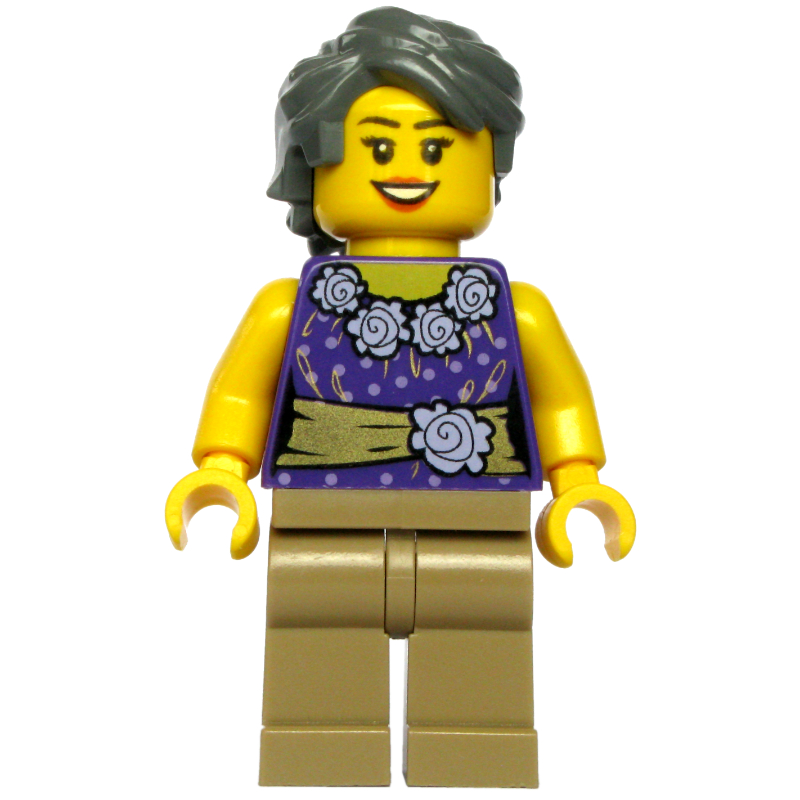 Torse pourpre foncé, jambes beige foncé, jambes gris bleuté foncé (Dark Purple Torso, Dark Tan Legs, Dark Bluish Grey Legs)