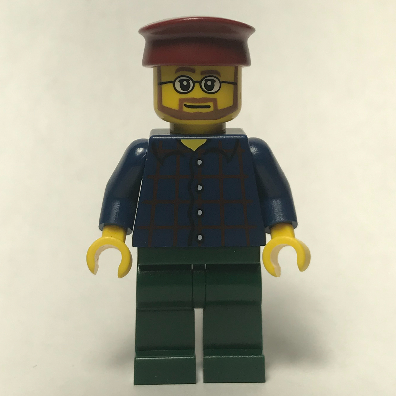 Torse bleu foncé, jambes vert foncé, chapeau rouge foncé (Dark Blue Torso, Dark Green Legs, Dark Red Hat)