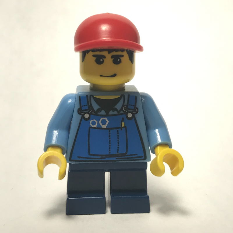 Kid - torse bleu moyen, jambes bleu foncé, casquette rouge (Kid - Medium Blue Torso, Dark Blue Legs, red Cap)