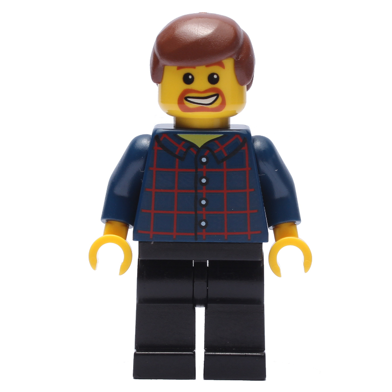 Torse bleu foncé, jambes noires, cheveux brun rougeâtre (Dark Blue Torso, Black Legs, Reddish Brown Hair)