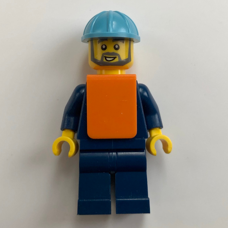 Employé ferroviaire, maersk - barbe gris bleuâtre foncé (Train Worker, Maersk - Dark Bluish Grey Beard)