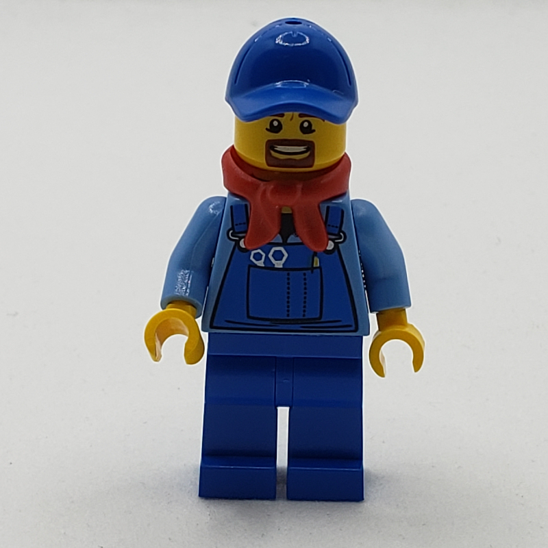 Torse bleu moyen, bleu général, chapeau bleu (Medium Blue Torso, Blue Overall, Blue Hat)