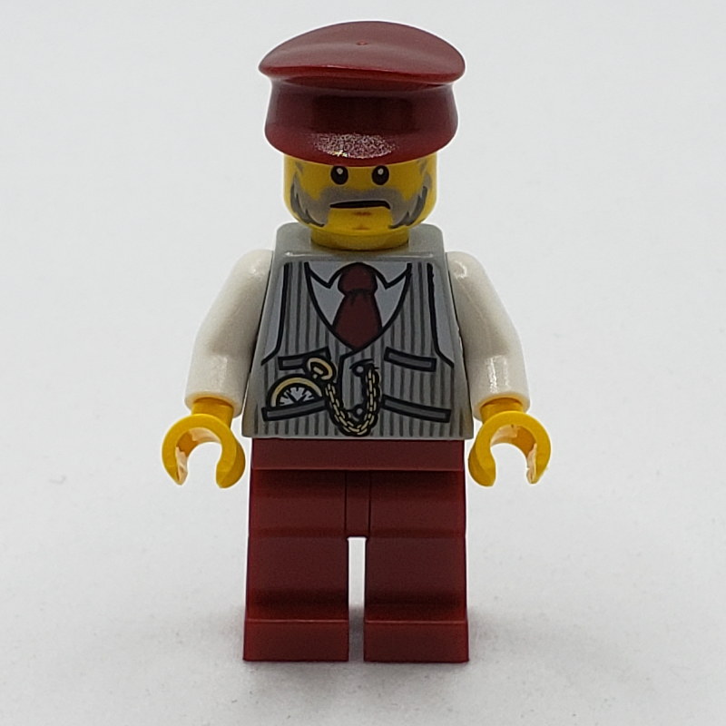 Torse gris bleuté clair, jambes rouge foncé, chapeau rouge foncé (Light Bluish Gray Torso, Dark Red Legs, Dark Red Hat)