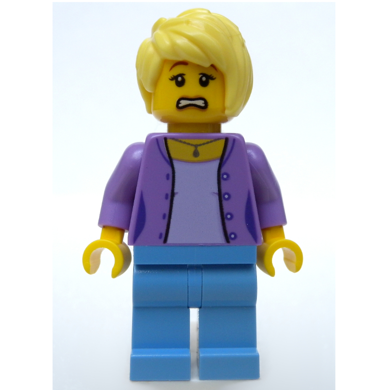 Torse de lavande moyenne, jambes bleues moyennes, cheveux beige (Medium Lavender Torso, Medium Blue Legs, Tan Hair)