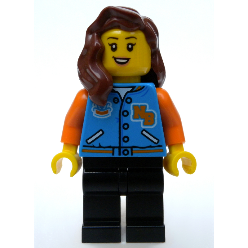 Torse azur foncé, jambes noires, cheveux brun rougeâtre (Dark Azure Torso, Black Legs, Reddish Brown Hair)