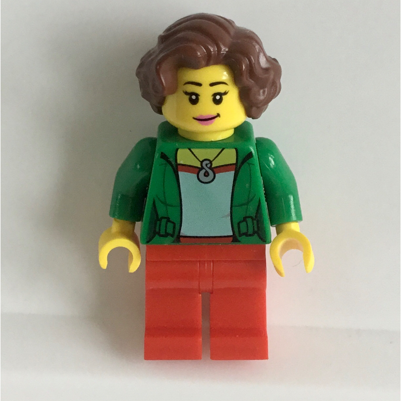 Torse vert, jambes rouges, cheveux brun rougeâtre (Green Torso, Red Legs, Reddish Brown Hair)