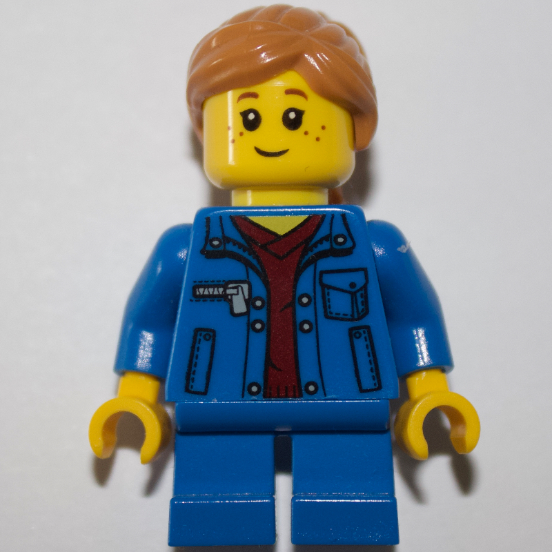 Kid - torse bleu, jambes bleues, cheveux nougat moyen (Kid - Blue Torso, Blue Legs, Medium Nougat Hair)