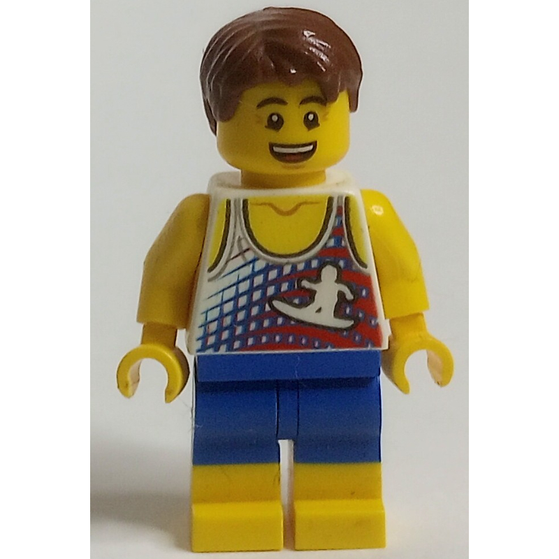 Torse blanc, jambes bleues/jaunes, cheveux brun rougeâtre (White Torso, Blue/Yellow Legs, Reddish Brown Hair)