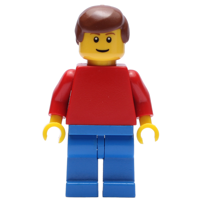 Torse rouge, jambes bleues, cheveux brun rougeâtre (Red Torso, Blue Legs, Reddish Brown Hair)