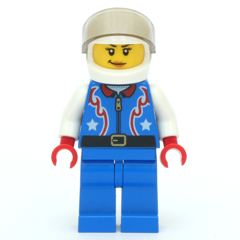 Conducteur - torse bleu, jambes bleues, casque blanc (Driver - Blue Torso, Blue Legs, White Helmet)