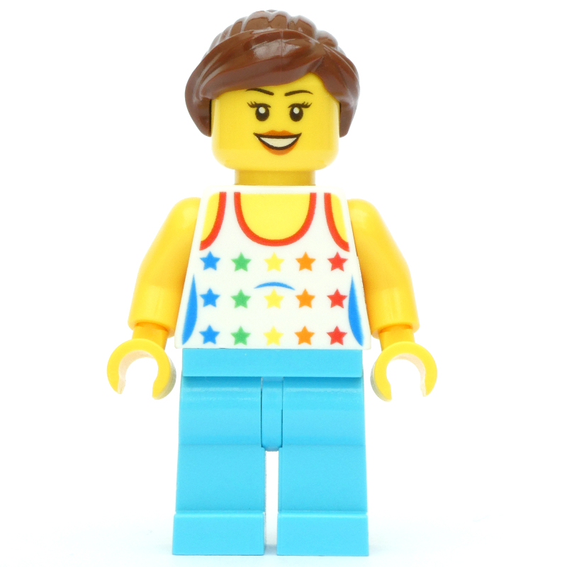 Torse blanc, jambes azur moyen, cheveux brun rougeâtre (White Torso, Medium Azure Legs, Reddish Brown Hair)