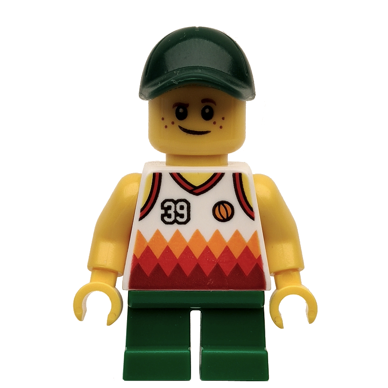 Kid - torse blanc, jambes vertes, casquette vert foncé (Kid - White Torso, Green Legs, Dark Green Cap)