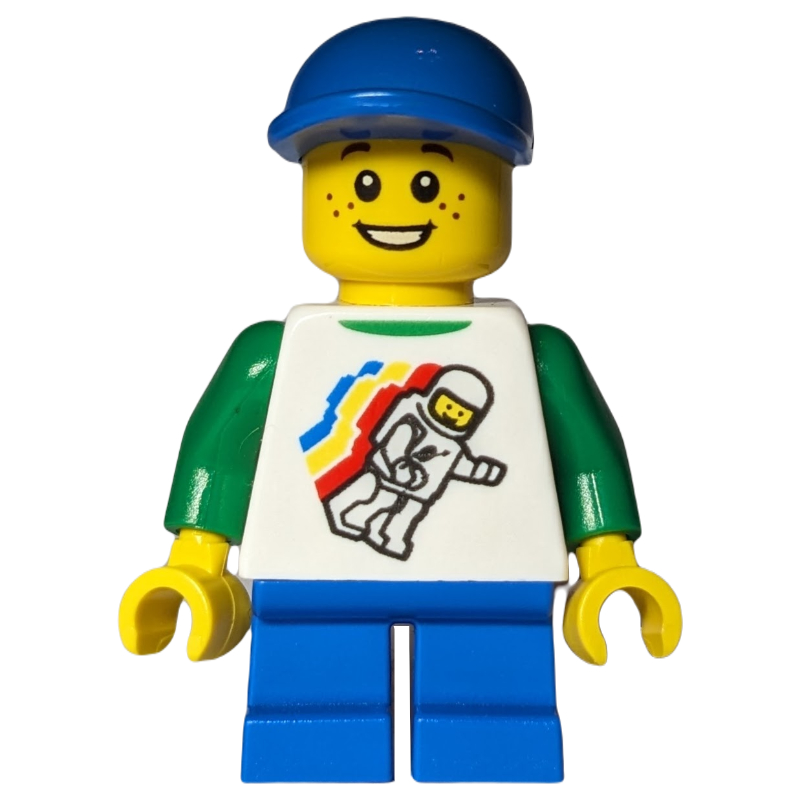 Kid - torse blanc, jambes bleues, casquette bleue (Kid - White Torso, Blue Legs, BLue Cap)