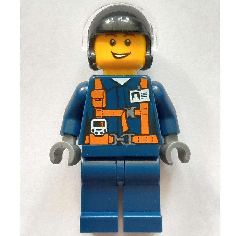 Pilote - torse bleu foncé, jambes bleu foncé, casque noir (Pilot - Dark Blue Torso, Dark Blue Legs, Black Helmet)